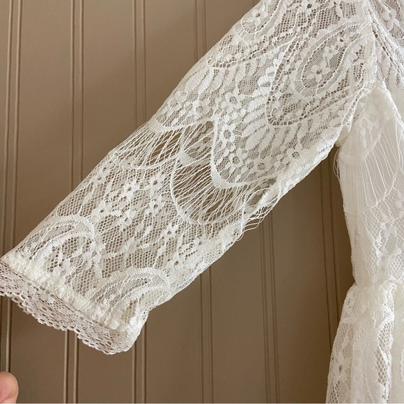 Trish Scully NWT Gorgeous Warm White Lace Gown Dress Girls Size 14 - Picture 8 of 9